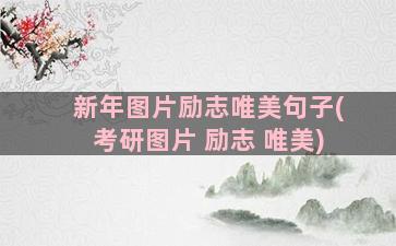 新年图片励志唯美句子(考研图片 励志 唯美)